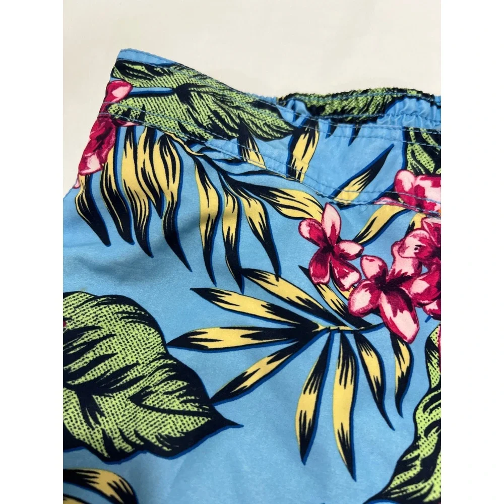 Tommy Bahama Swim Trunk Men XL Blue Floral Tropical Cargo Pocket Board Short F25